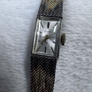 Vintage Duval Ladies Watch 10K RGP Bezel Mesh Bracelet Wristwatch Parts Repair